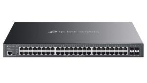 Switch 52 porturi, Tp-Link SG3452XP, 48x Gb PoE+, 4x 10GE SFP+, 500W, management Omada, VLAN, ACL, QoS, IGMP, montare in rack. Fiabilitate si performanță