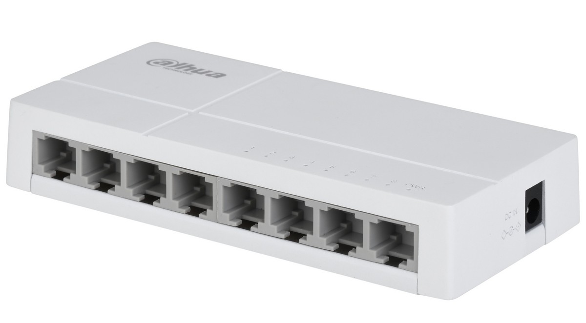 Switch 8 porturi Dahua DH-SF1008, 10/100 Mbps, 5V, 1A, Plug and play. Fiabilitate si performanță 1 Switch 8 porturi Dahua DH-SF1008