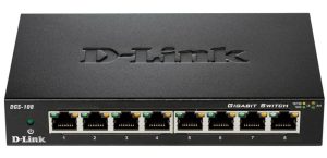 Switch 8 porturi, Gigabit, carcasa din metal, 10/100/1000 Mbps, D-Link DGS-108. Fiabilitate si performanță