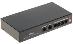 Switch Dahua Eco Series PFS3006-4ET-36 - Fiabilitate și Performanță 1 Switch Dahua Eco Series PFS3006-4ET-36, 6 porturi, 4x PoE 10/100Mbps, 2x uplink 10/100Mbps, 36W, Watchdog. Fiabilitate si performanță