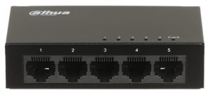 Switch Dahua Eco Series cu 5 porturi Gigabit - Fiabilitate și Performanță 1 Switch Dahua Eco Series cu 5 porturi Gigabit, 5VDC 1A, Plug and Play, PFS3005-5GT-V2. Fiabilitate si performanță