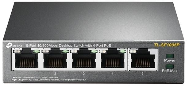 Switch POE 5 porturi TP-LINK TL-SF1005P, 58W. Fiabilitate si performanță 1 Switch POE 5 porturi TP-LINK TL-SF1005P