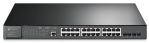 Switch PoE+ TP-Link TL-SG3428MP - Performanță și Fiabilitate 1 Switch PoE+, 29 porturi, Tp-Link TL-SG3428MP, 24x RJ45 Gigabit, 4x SFP Gigabit, 1 RJ45 consola, 384W, management Omada. Fiabilitate si performanță