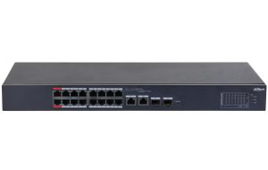 Switch PoE Dahua CS4218-16ET-240 - Fiabilitate și Performanță 1 Switch PoE Dahua cu management, 18x porturi si 16x porturi PoE, Distanta 250m, CS4218-16ET-240. Fiabilitate si performanță