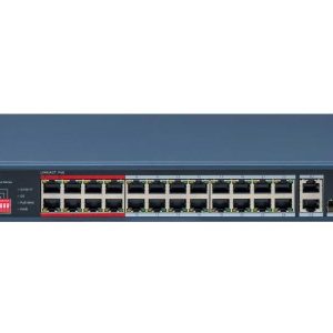 Switch PoE Hikvision DS-3E0326P-E-M(C), 26 porturi , 24x PoE, 230W 10/100Mbps, 1x RJ45 Gb, 1x SFP Gb, Watchdog. Fiabilitate si performanță – ofertă, preț și specificații