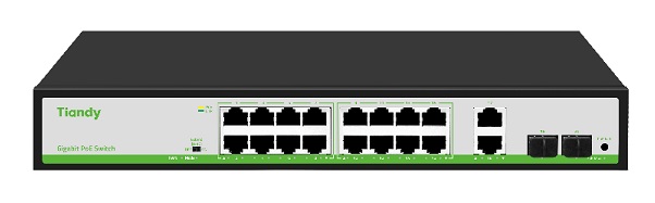 Switch PoE Tiandy, 16 porturi Gigabit PoE, 180W, AI Mode, VLAN, Extend, 40Gbps, TC-P3S020-G1622AT180. Fiabilitate si performanță 1 Switch PoE Tiandy
