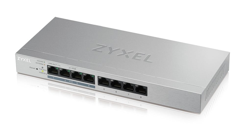 Switch PoE Zyxel GS1200-8HPV2-EU0101F, 8 porturi 10/100/1000 Mbps, (4x porturi PoE), 60W. Fiabilitate si performanță 1 Switch PoE Zyxel GS1200-8HPV2-EU0101F