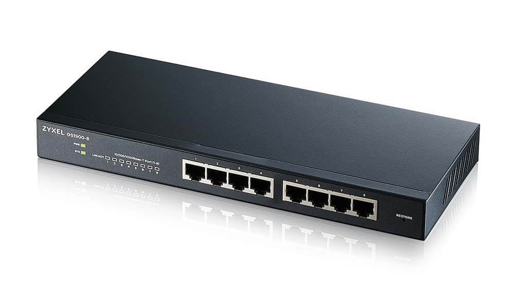 Switch Zyxel GS1900-8-EU0102F, 8 porturi 100/1000Mbps, management. Fiabilitate si performanță 1 Switch Zyxel GS1900-8-EU0102F