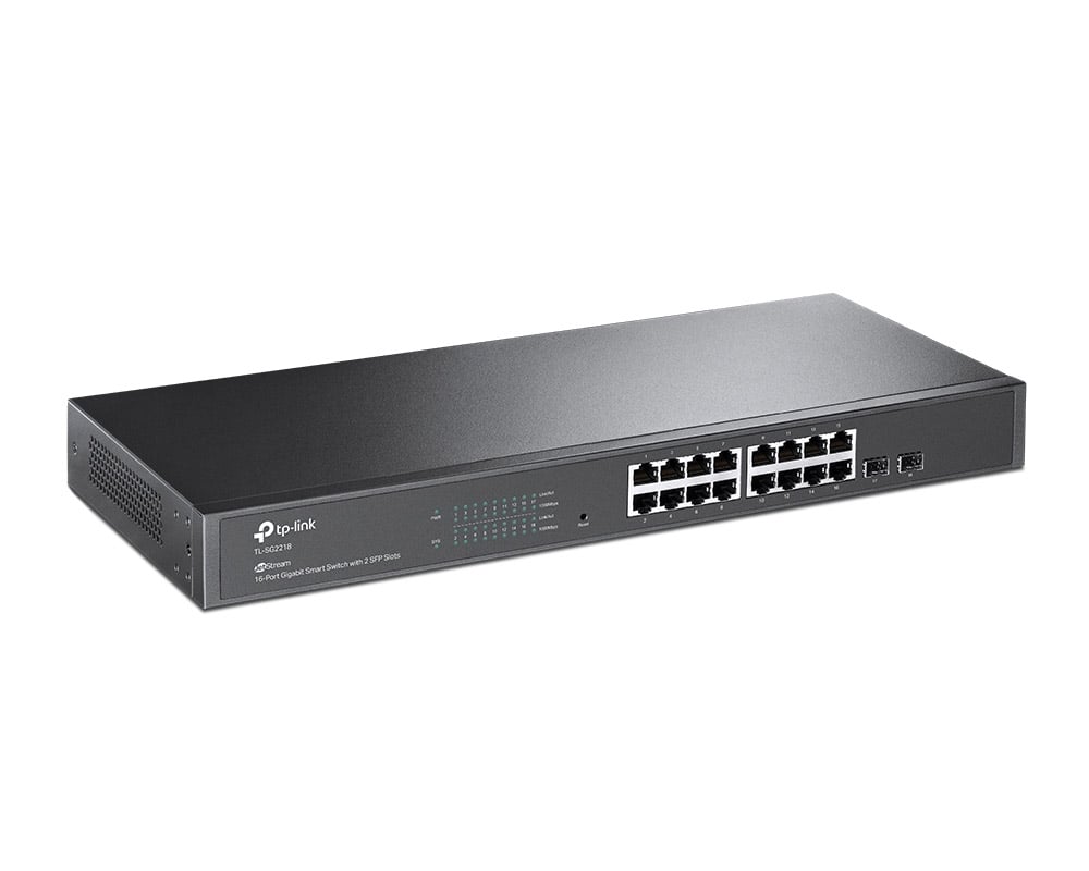 Switch cu 16 porturi Gigabit si 2 porturi SFP, Omada, TP-Link L2+ si L3 TL-SG2218. Fiabilitate si performanță 1 Switch cu 16 porturi Gigabit si 2 porturi SFP
