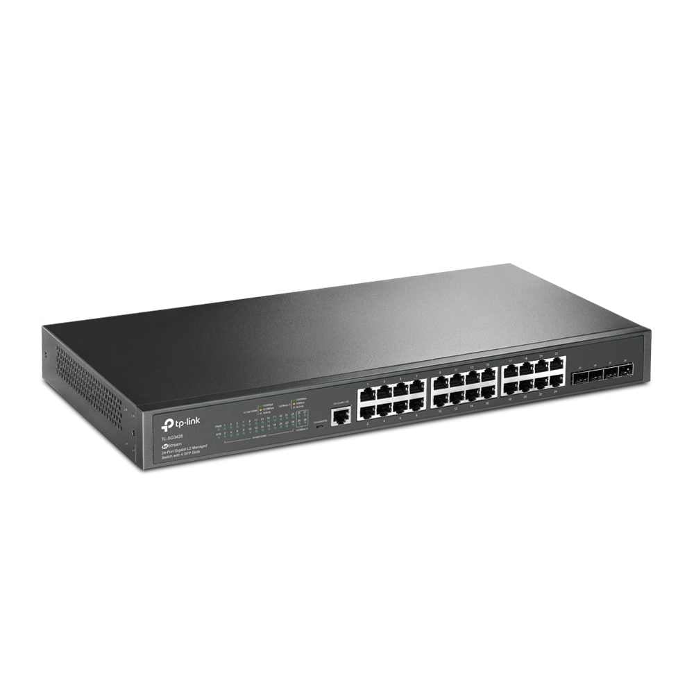 Switch cu management 24 Porturi gigabit şi 4 Slot-uri SFP TL-SG3428. Fiabilitate si performanță 1 Switch cu management 24 Porturi gigabit şi 4 Slot-uri SFP TL-SG3428