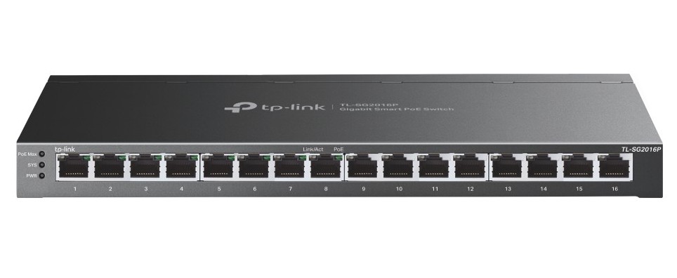 Switch cu management TP-LINK TL-SG2016P, 16 porturi Gigabit, 8 porturi PoE+, 120W. Fiabilitate si performanță 1 Switch cu management TP-LINK TL-SG2016P