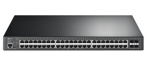 Switch TP-LINK TL-SG3452XP - Performanță și Fiabilitate 1 Switch cu management TP-LINK TL-SG3452XP, 52 porturi, 48x RJ45 PoE+, 500W, 4x 10GE SFP, integrare in Omada SDN, montare in rack. Fiabilitate si performanță