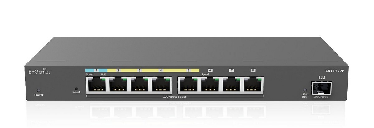 Switch extender PoE, 3xGE, 4xGE PoE, 1xGE PD, 1xSFP, cu management, EnGenius EXT1109P. Fiabilitate si performanță 1 Switch extender PoE