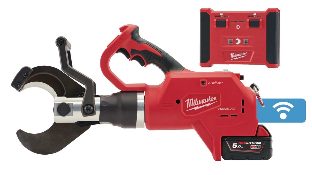 Taietor hidraulic pentru cabluri subterane Milwaukee, telecomanda, model M18 FORCE LOGIC, tehnologia ONE KEY, 77.8kN, 18V, Bluetooth, 4933459271. Fiabilitate si performanță 1 Taietor hidraulic pentru cabluri subterane Milwaukee