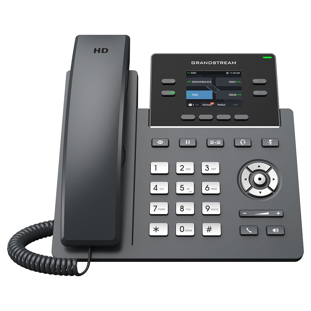 Telefon IP Grandstream, 4 linii, ecran color, PoE, 2 porturi LAN, compatibil GDMS, GRP2612G. Fiabilitate si performanță 1 Telefon IP Grandstream