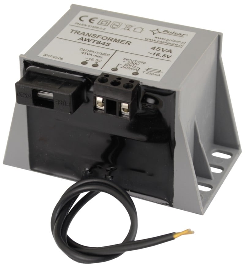 Transformator capsulat pentru sisteme de alarma Pulsar 16V 45VA. Fiabilitate si performanță 1 Transformator capsulat pentru sisteme de alarma Pulsar 16V 45VA