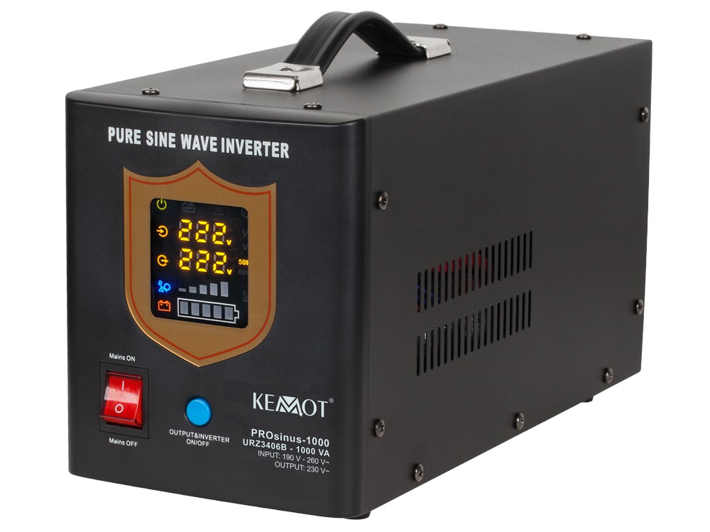 UPS cu Sinus Pur de 700W, pentru centrale termice, Kemot ProSinus, pentru baterii de 12V, incarcare 10A, URZ3406B. Fiabilitate si performanță 1 UPS cu Sinus Pur de 700W