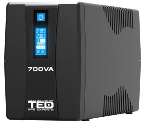UPS cu stabilizator TED TED003959 - Fiabilitate și Performanță 1 UPS cu stabilizator, 700VA / 400W, cu ecran LCD, 2x Schuko, TED TED003959. Fiabilitate si performanță