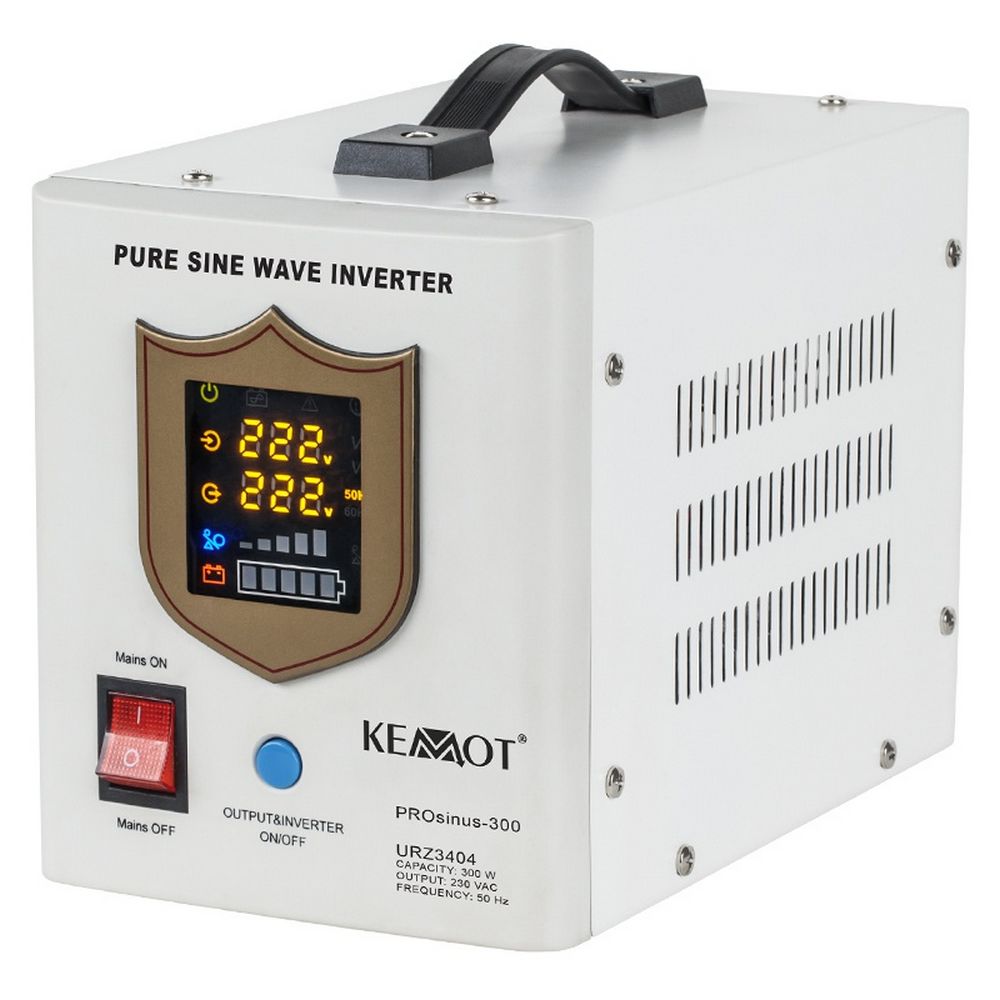 UPS de 300W cu unda sinusoidala pura, compatibil cu baterii de 12V, pentru centrale termice, incarcare 10A, Kemot URZ3404. Fiabilitate si performanță 1 UPS de 300W cu unda sinusoidala pura