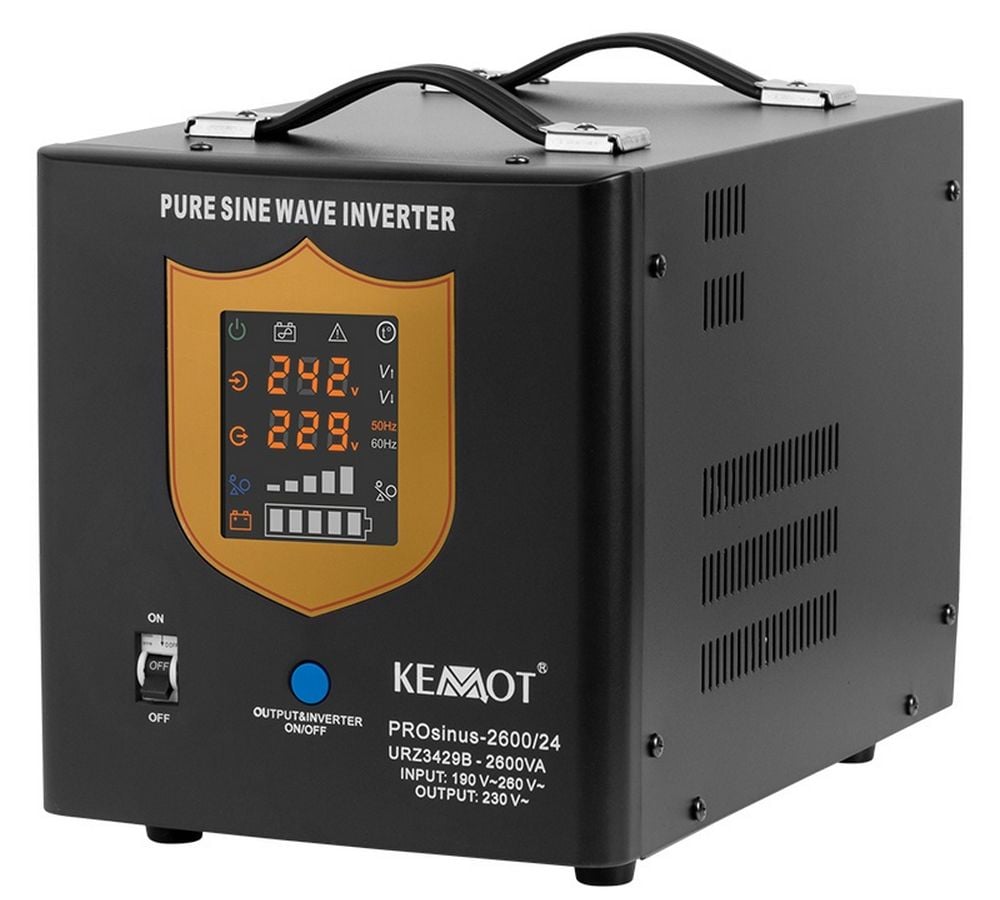UPS pentru centrale termice, SINUS PUR, 2600VA, 1800W, 24V, Display LED, KEMOT, URZ3429B. Fiabilitate si performanță 1 UPS pentru centrale termice