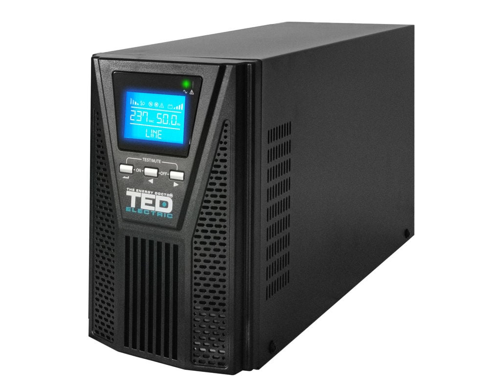 Ups 2000VA/1800W cu dubla conversie, unda sinusoidala pura, management, ecran LCD, 4x Acumulator 12V 9Ah, TED Electric, TED003980. Fiabilitate si performanță 1 Ups 2000VA/1800W cu dubla conversie, unda sinusoidala pura, management, ecran LCD, 4x Acumulator 12V 9Ah, TED Electric, TED003980. Fiabilitate si performanță – ofertă, preț și specificații