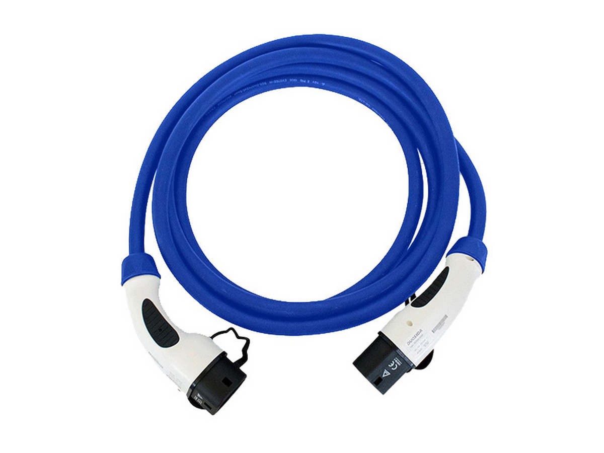 Cablu de incarcare pentru masini electrice, Type 2, trifazat, 22kW, 32A, 5 m, albastru, Ampevo, T22-3/32BL. Fiabilitate si performanță 1 Cablu de incarcare pentru masini electrice