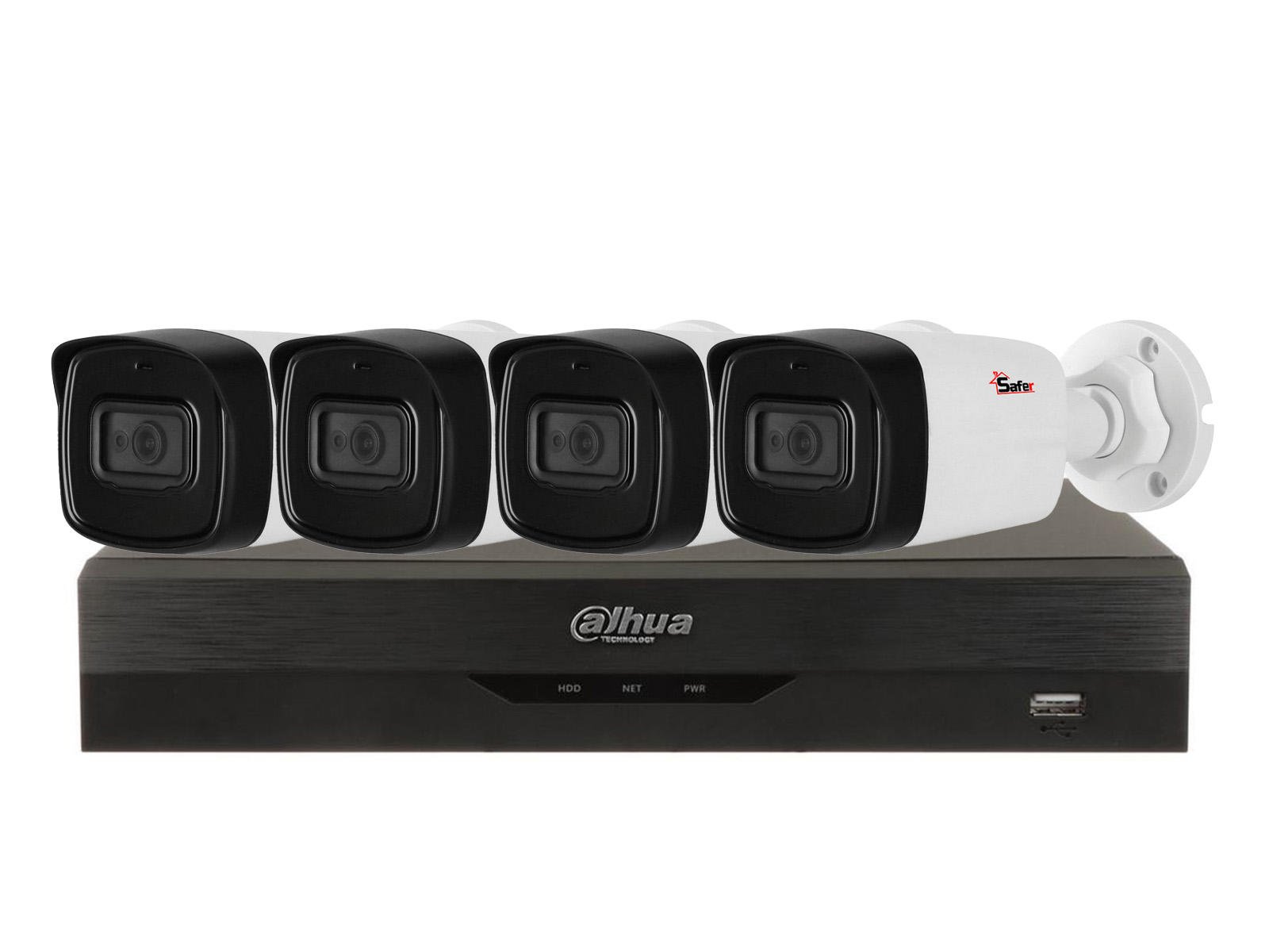 Kit de supraveghere pentru exterior, 4 camere Bullet, 8MP, IR 80m, DVR 4 canale, Functii AI, Dahua KITSAF4X-5MP80F36-A. Fiabilitate si performanță 1 Kit de supraveghere pentru exterior