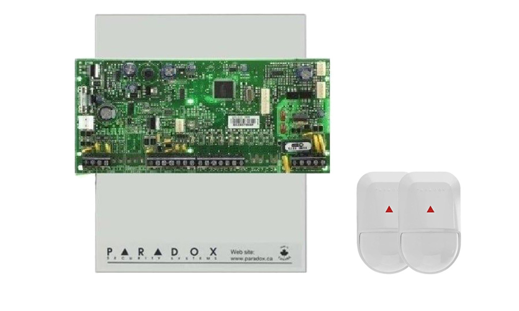 Kit sistem de alarma Paradox Kit Sp4000+2Nv5, 8 zone, extensibil pana la 32 zone, 2 partitii, 2x detector miscare. Fiabilitate si performanță 1 Kit sistem de alarma Paradox Kit Sp4000+2Nv5