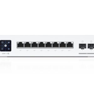Switch PoE Ubiquiti USW-PRO-8-POE, 8 porturi, 56Gbps, putere PoE 120W. Fiabilitate si performanță – ofertă, preț și specificații